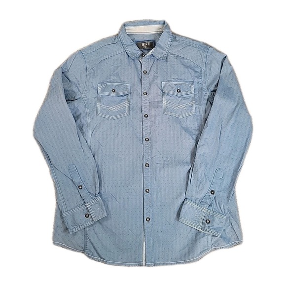 BKE Men's X-Large Shirt Blue Standard Fit Western Cowboy Buckle - Picture 2 of 12